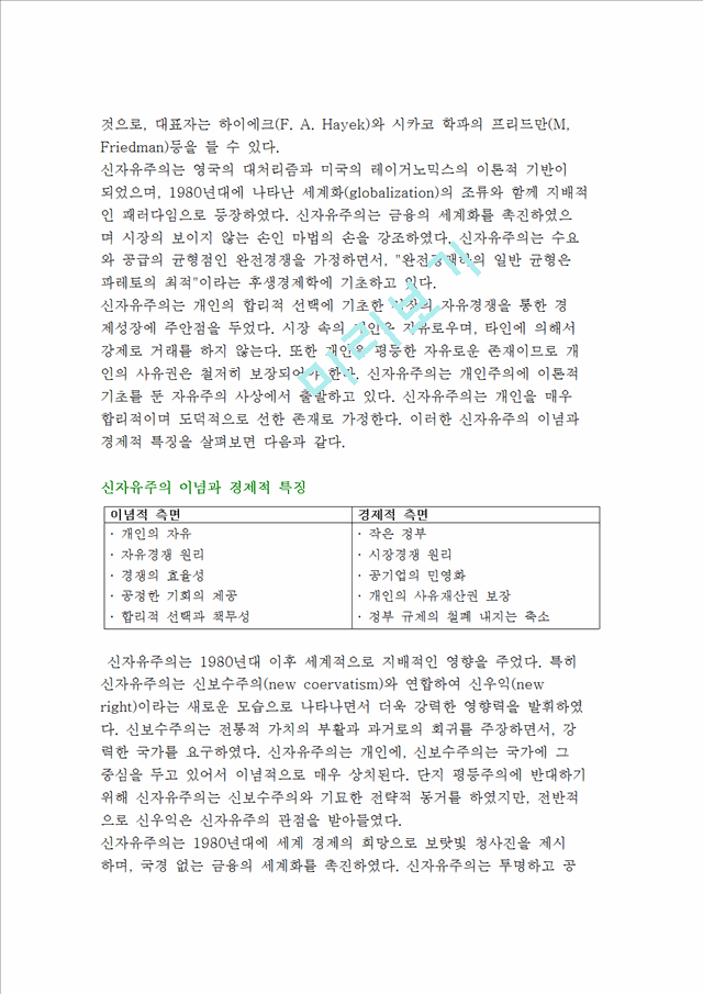 [신자유주의 교육] 신자유주의의 특징과 교육관 및 신자유주의와 한국교육   (2 페이지)